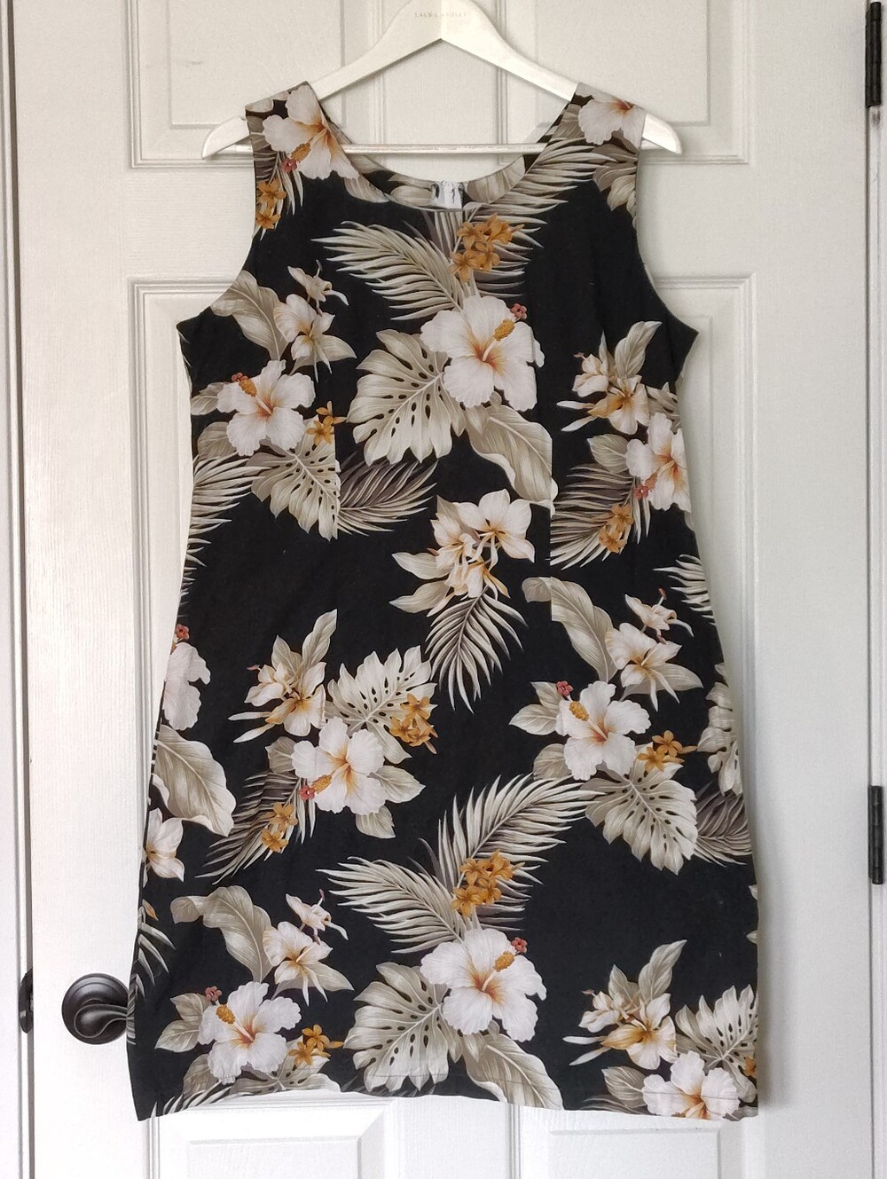 Vintage Pacific Legend Hawaiian Floral Shift Dress Black 2XL
